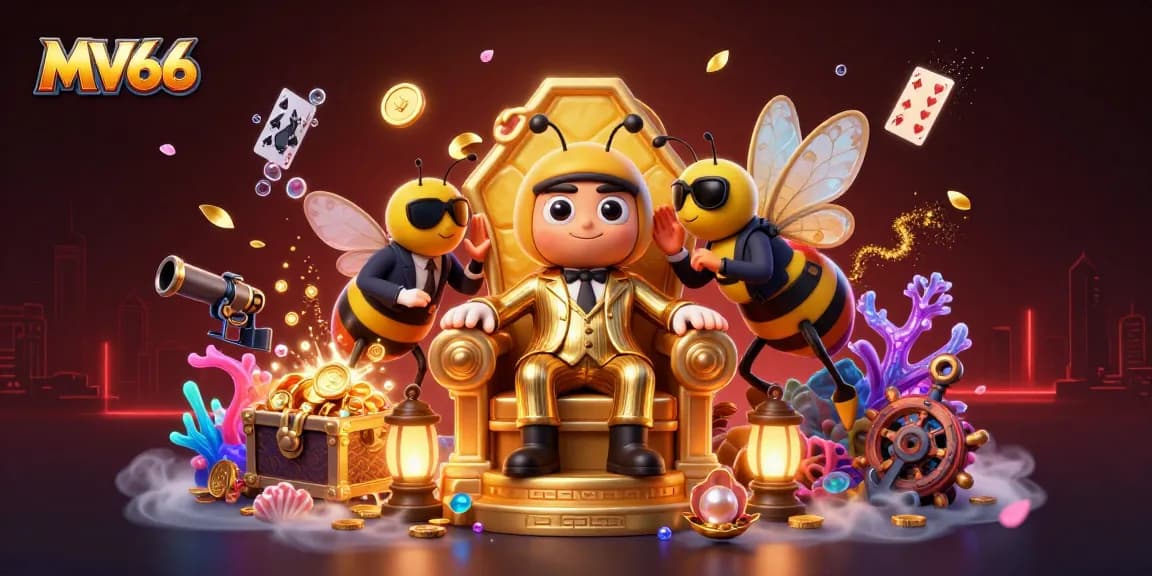 Experience excitement at MV66 with the bumblebee mob boss overseeing vibrant casino action.