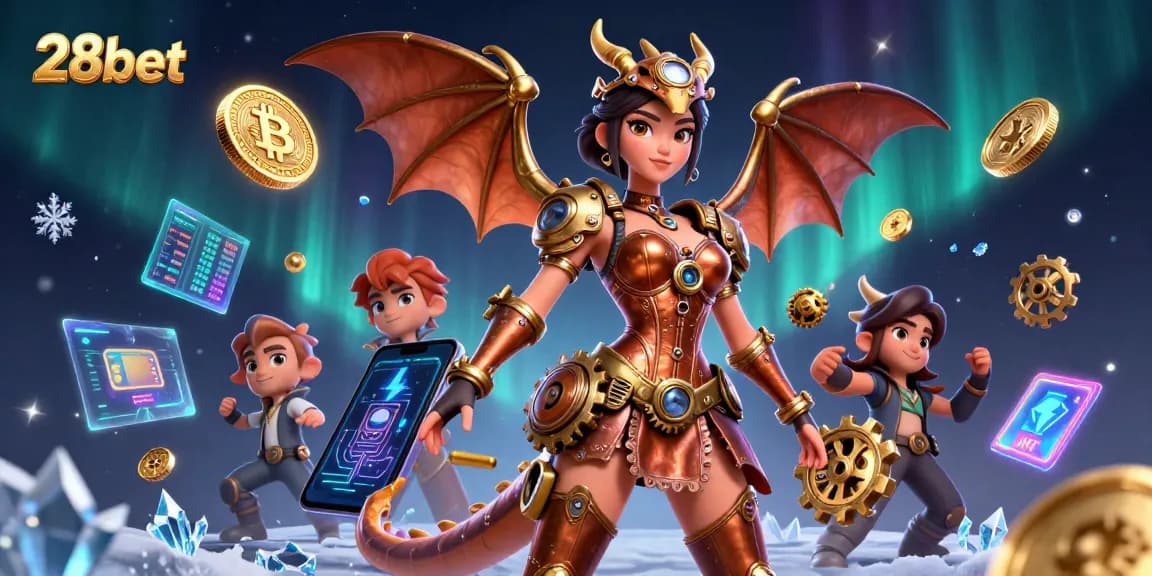 Experience exhilarating gaming with 28bet and vibrant cryptocurrency elements in a stunning 3D scene.