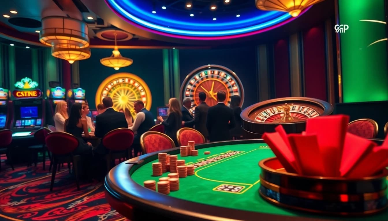 Players enjoying a thrilling poker game at the luxurious 68VIP casino.
