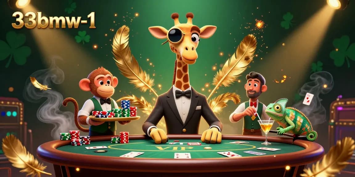 Engage in thrilling card games with 33bmw-1, featuring vibrant characters and casino elements.