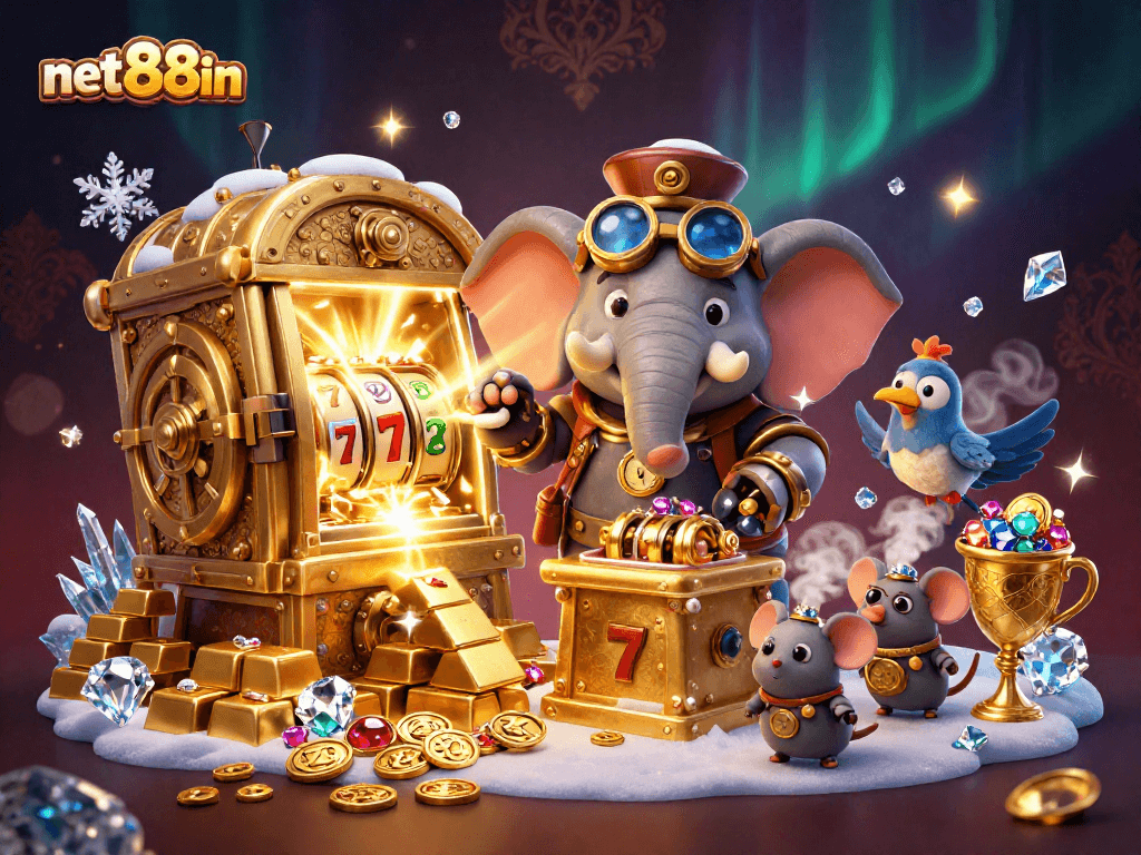 Spin slots for riches with net88in's captivating steampunk casino adventure.