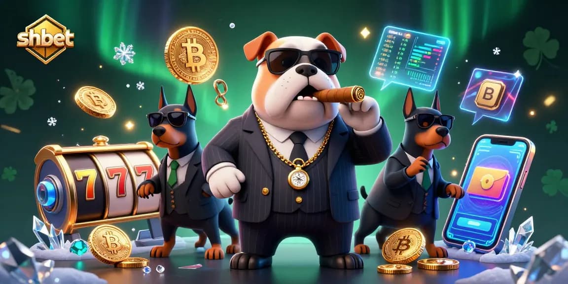 Play dynamic slots with shbet, featuring a 3D cartoon mafia boss in an exciting casino scene.