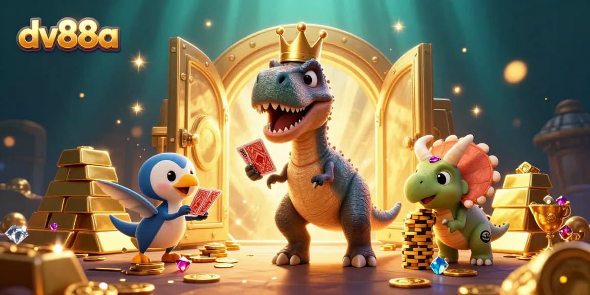 Engage with the thrilling dv88a casino experience as animated characters shuffle cards and stack chips.