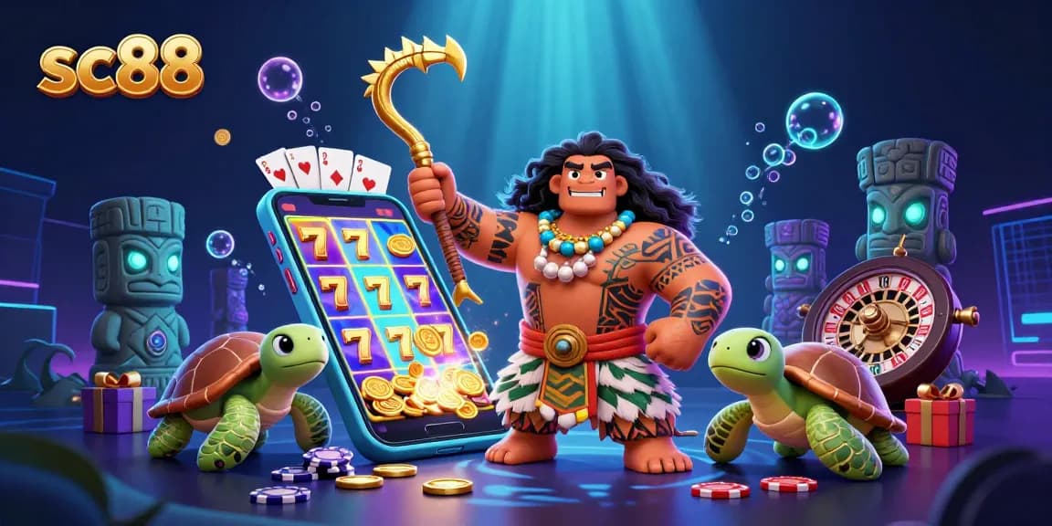 Experience thrilling wins at sc88 with a vibrant underwater casino adventure featuring a demigod and turtle