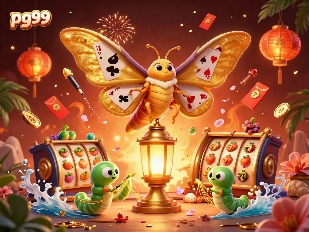 Experience pg99's vibrant casino scene with dynamic 3D elements and lively characters.