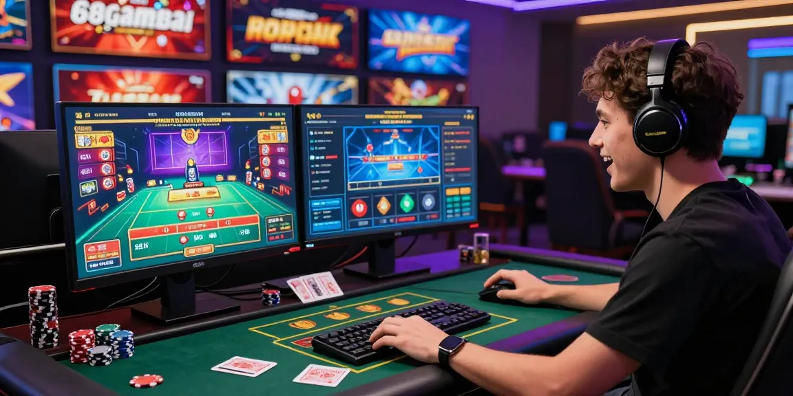 Engaged player experiencing live casino games on 68gamebai platform, showcasing vibrant graphics and gaming ambience.