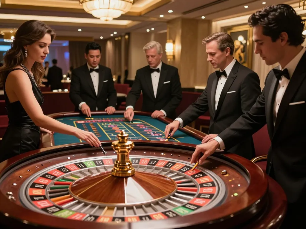 Experience thrilling gameplay at 789Win roulette table with players placing bets.