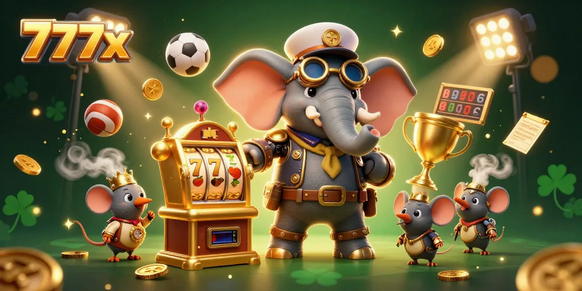 Win big with 777x at a vibrant casino scene featuring steampunk elements and dynamic gameplay.