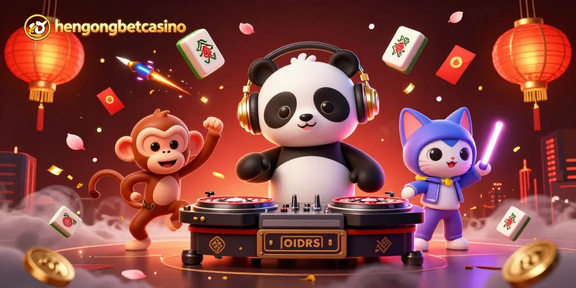 Experience lively action at hengongbetcasino with a DJ panda, breakdancing monkey, and glowing kitten.