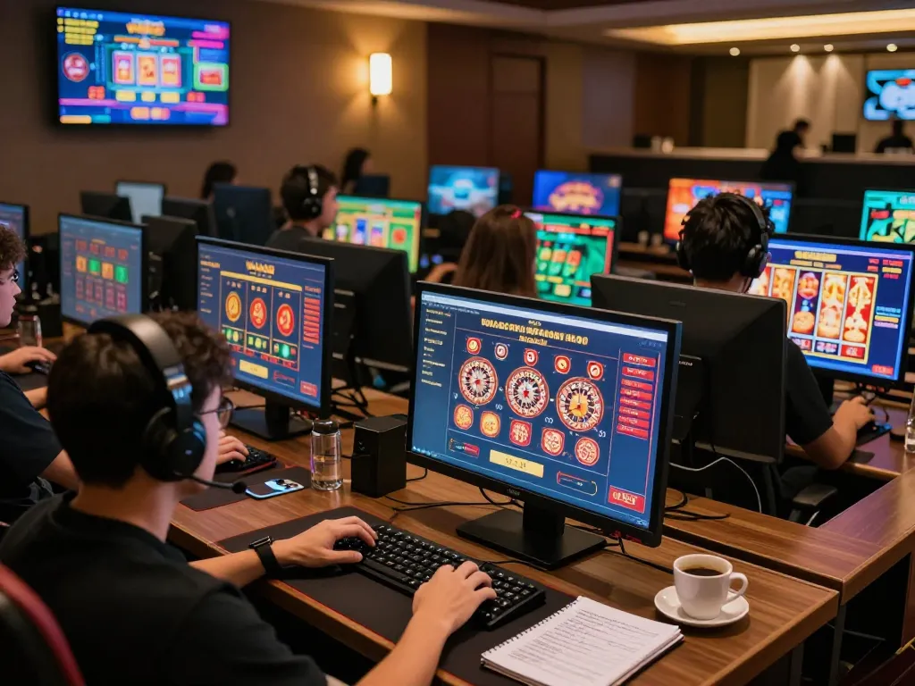Engaged player exploring exciting games at ww88 online casino from a modern gaming setup