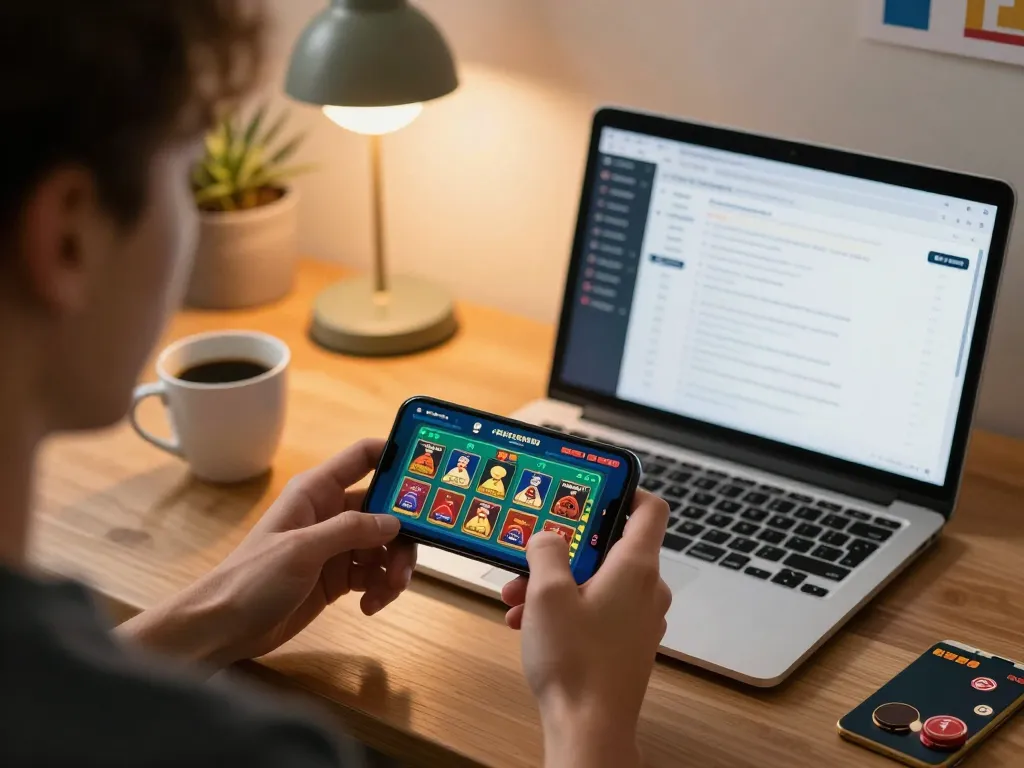 Engaging user plays GA 88 mobile casino app, showcasing strategic betting and bankroll management