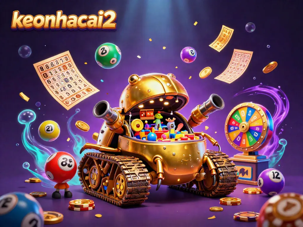 Engage in thrilling gameplay at keonhacai2 with a massive golden beetle tank featuring a miniature casino.