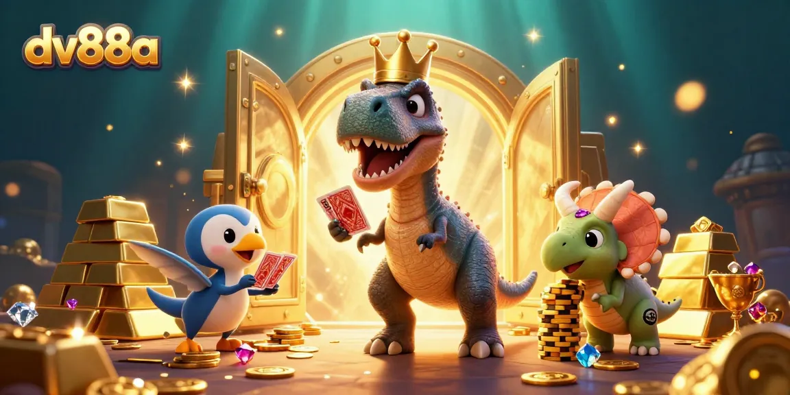 Engage with the thrilling dv88a casino experience as animated characters shuffle cards and stack chips.