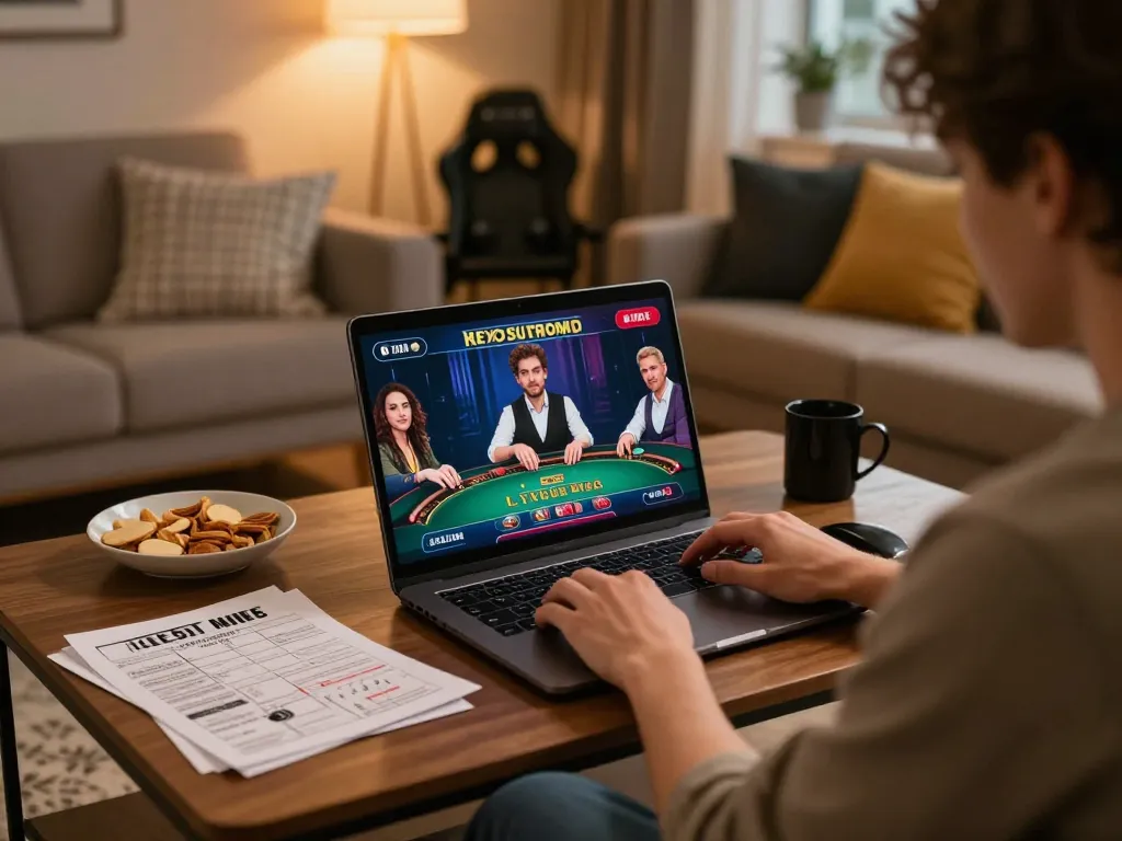 B52club player enjoying live dealer games online at home with engaging atmosphere.