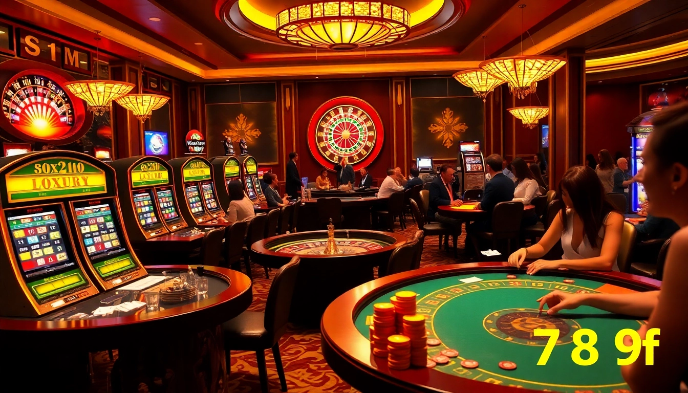 Experience luxury gambling with 789f's exciting casino scene featuring vibrant slots and poker.