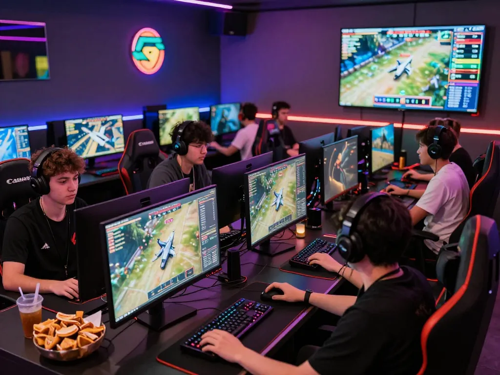 Dynamic F168 gaming atmosphere with players focused on online betting and gaming.
