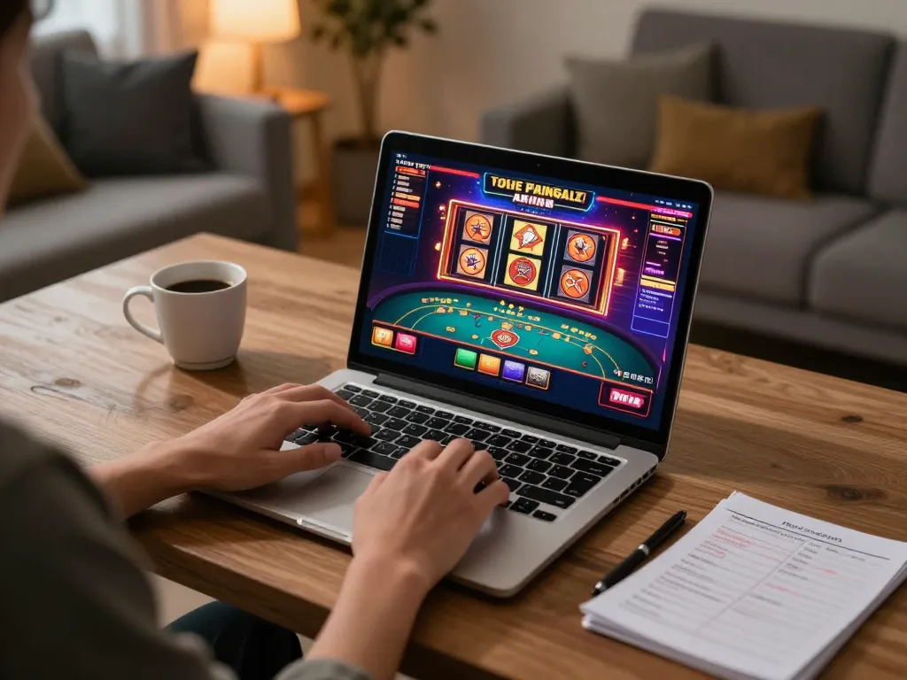 Engaging in exciting online casino games at 88clb from a cozy home setup.