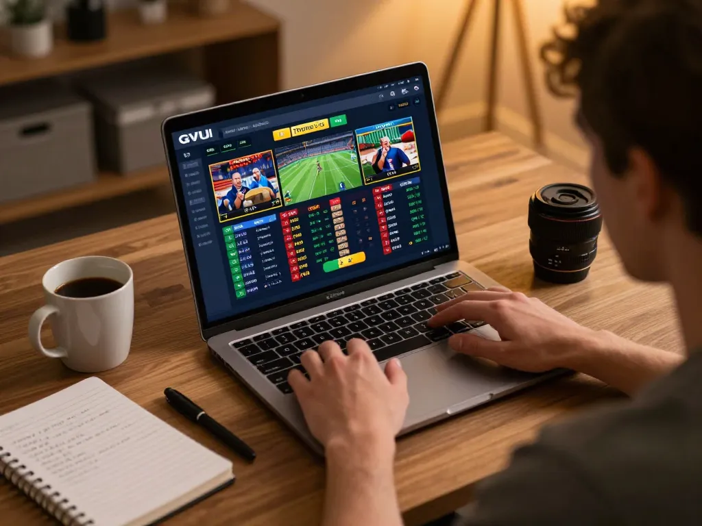 Engaging online gambling session playing GVUI Thomo with live betting options in a cozy setting