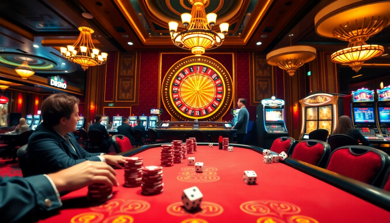 Players strategizing at a poker table in a vibrant casino scene at https://debet.spot/.