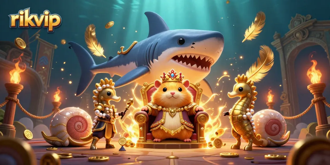 Experience the ultimate gaming thrill at rikvip with vivid underwater elements and dynamic casino-themed characters.