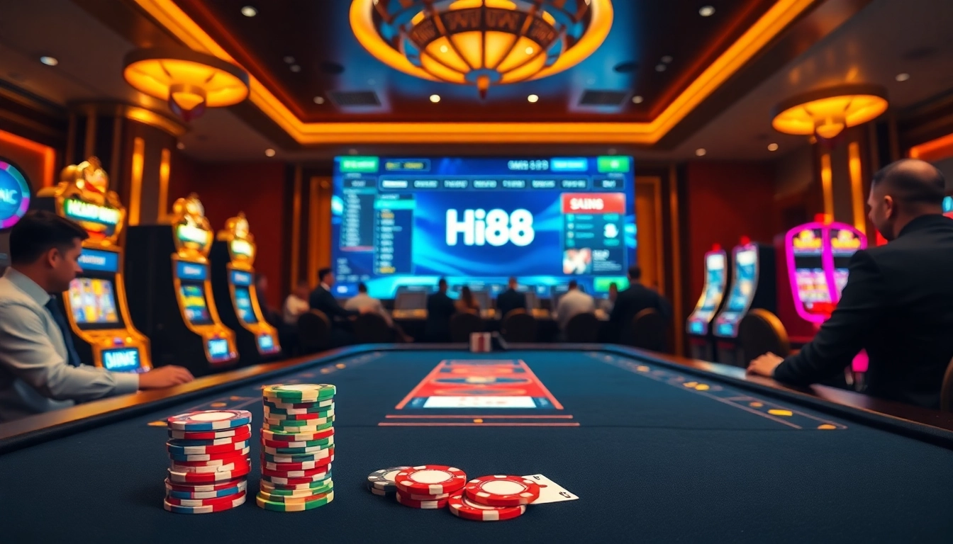 Experience the excitement of Hi88 with vibrant casino tables and thrilling games.