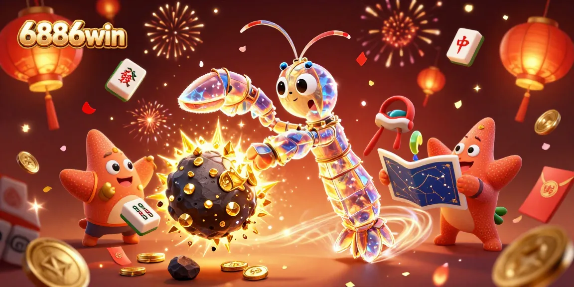 Experience thrilling gameplay with 6886win’s vibrant 3D illustration showcasing underwater casino adventures and exciting prizes.