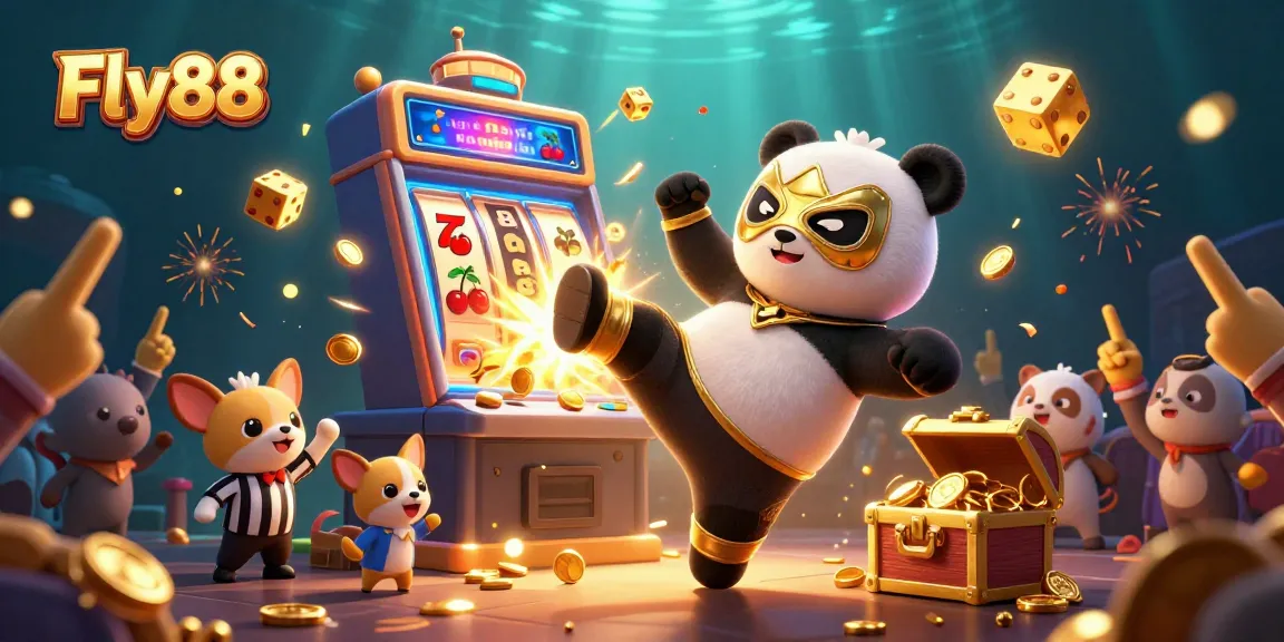 Engaging scene highlighting Fly88's exciting casino gameplay with lively animal characters.