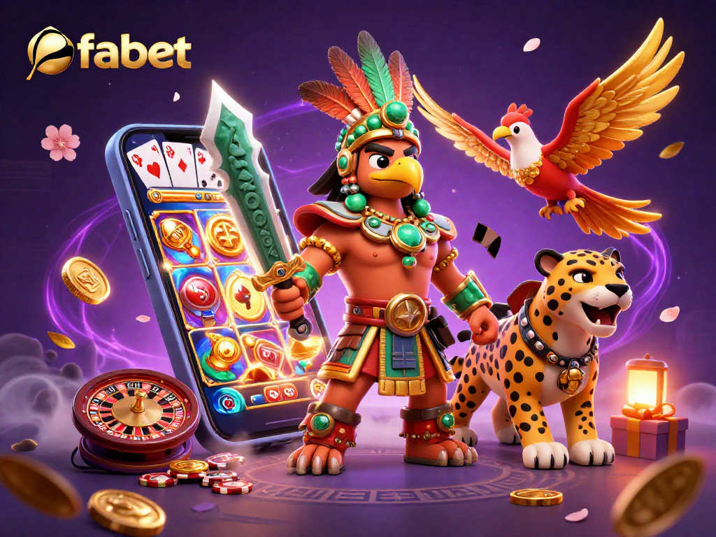 Experience fabet's thrilling gameplay with Aztec warriors and vibrant casino elements.