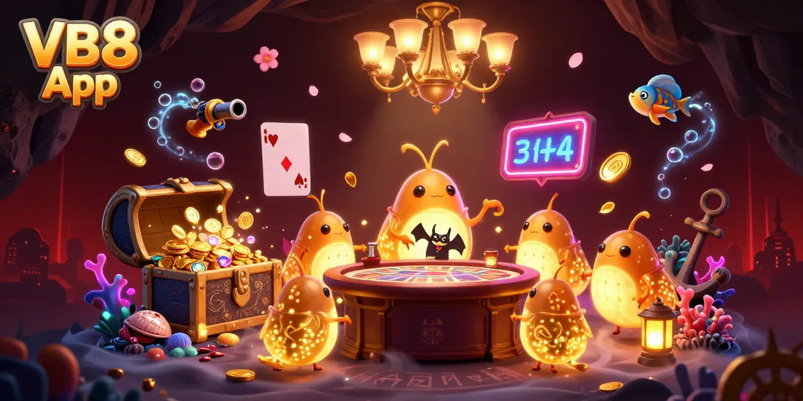 Experience gaming excitement with the VB8 App in an enchanting cave casino setting.