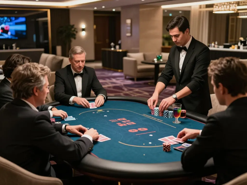 Engaging players enjoying strategic poker in the exclusive rik vip casino area