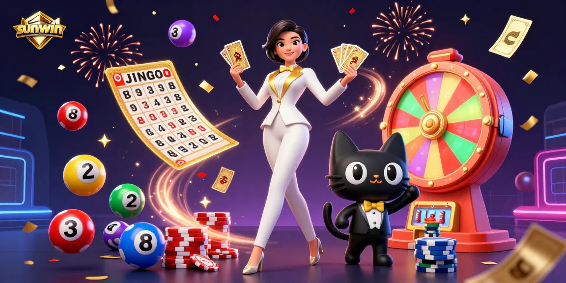 Play vibrant games with sunwin in this dynamic casino illustration.