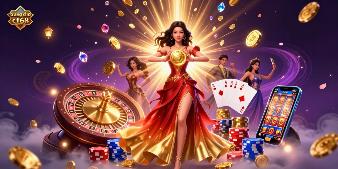 Experience the thrill at trang chủ c168 as coins and gems rain down in a captivating casino scene.
