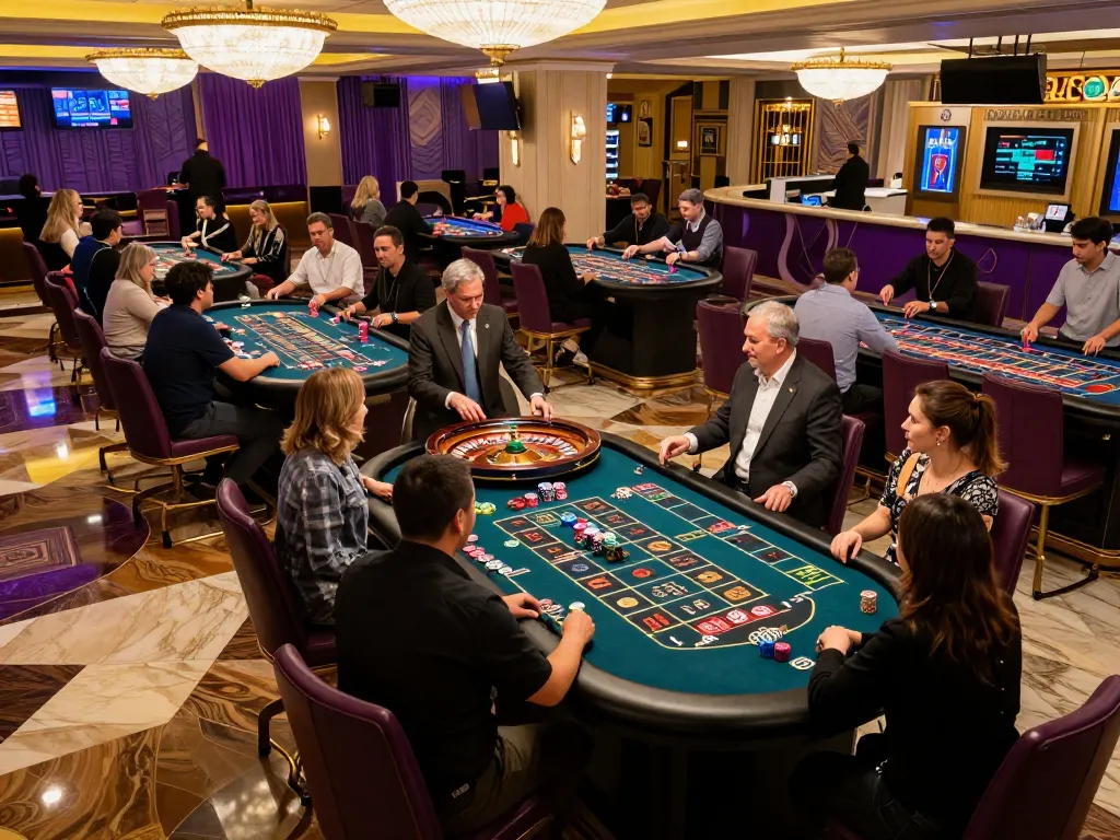 Players enjoying an exciting roulette game at max 79 casino, vibrant atmosphere with dynamic gameplay