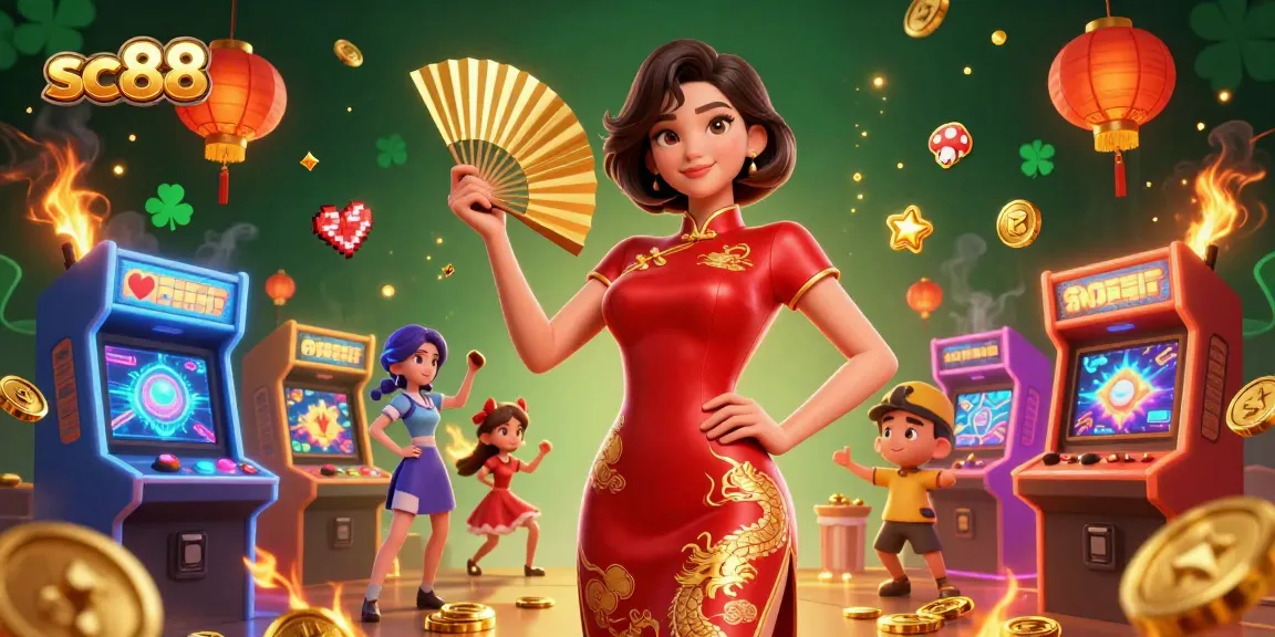 Experience thrilling gameplay at sc88, featuring vibrant casino games and a beautiful Asian character.
