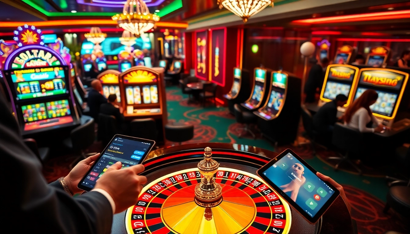 Players enjoying the exciting online gambling experience at ok fun casino, engaging with games and betting slips.