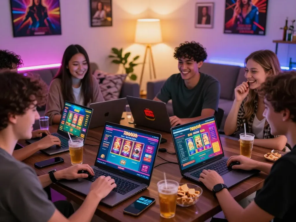 Engaged players enjoying 789club gaming platform in a lively setting.