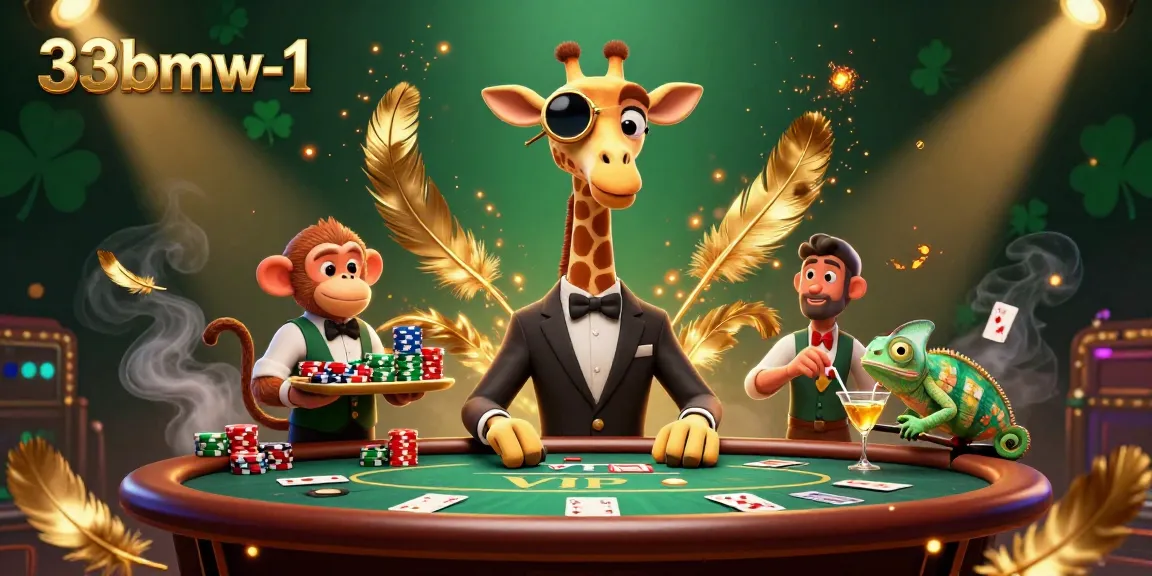 Engage in thrilling card games with 33bmw-1, featuring vibrant characters and casino elements.