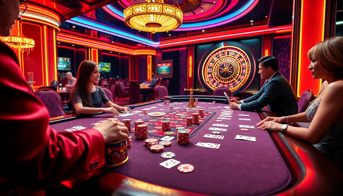 High-stakes poker session featuring CM88 chips and cards in a vibrant casino setting.