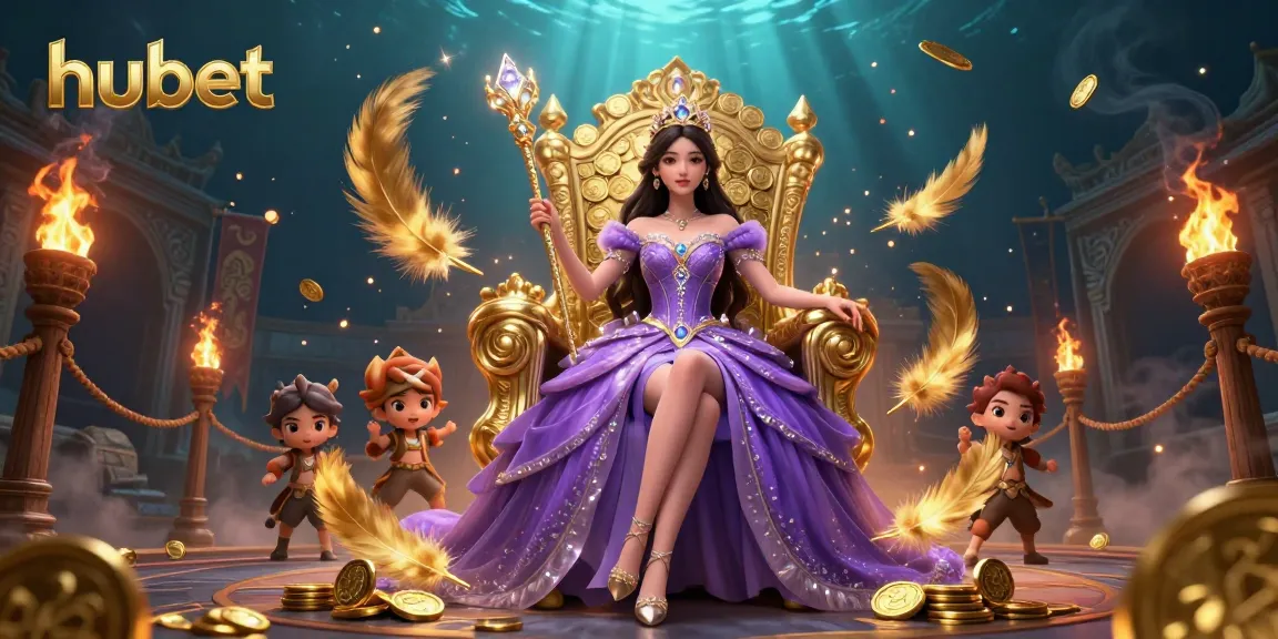 Experience hubet excitement with a regal princess in a rich casino-themed world of gold and dynamic gaming elements.