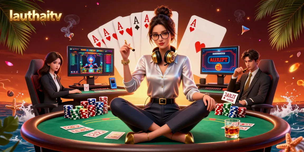 Experience thrilling casino gaming with lauthaitv as you strategize at the poker table.