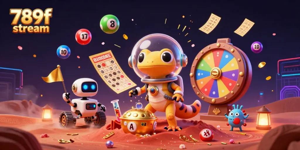 Experience exciting gameplay at 789f stream with vibrant lottery elements and engaging characters.