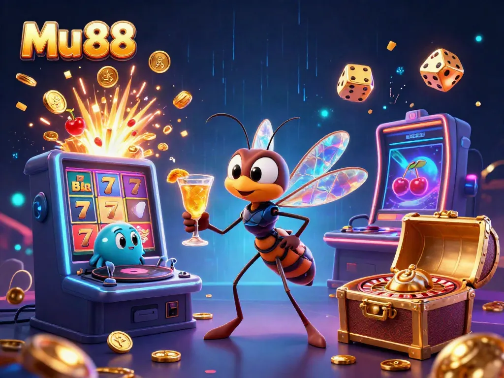Experience thrilling games at Mu 88 with vibrant characters and exciting casino elements.