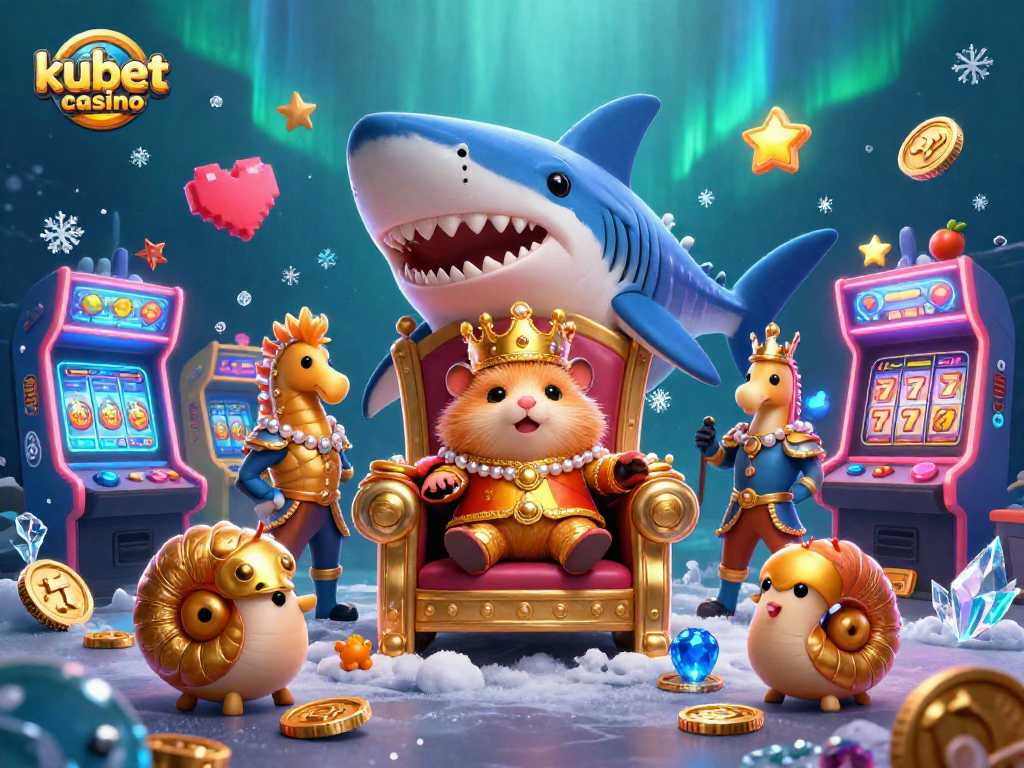 Experience the vibrant world of kubet casino with a lively underwater scene featuring a golden hamster king and interactive gaming elements.