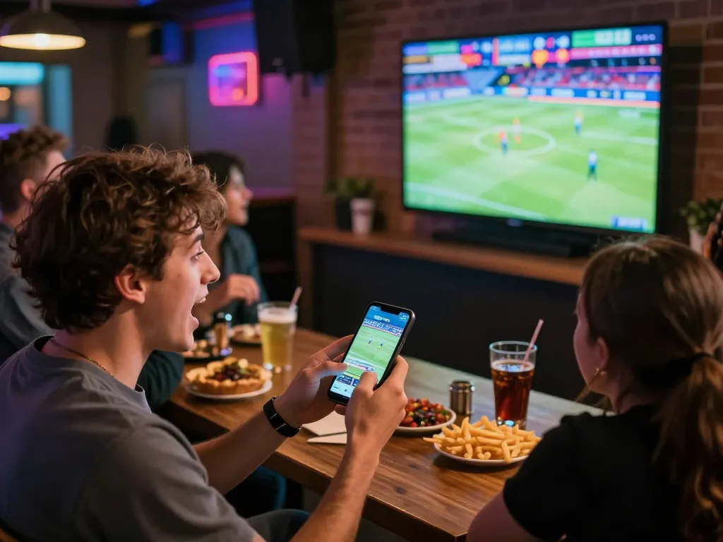 Experience kp88 game excitement through live sports betting in a lively bar setting
