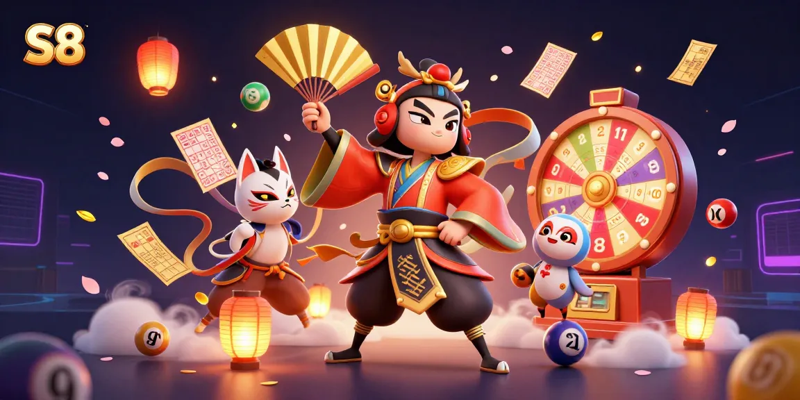 S8 reveals thrilling casino experiences with vibrant lottery elements, energetic kabuki warrior scene
