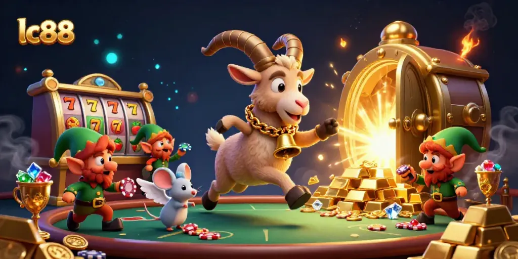 Experience the festive thrills at lc88 casino with dynamic characters and vibrant gaming elements.