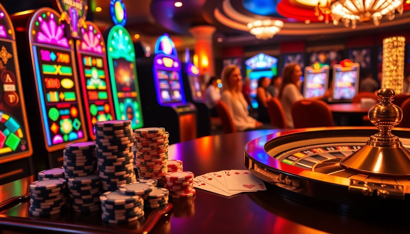 Nohu-themed slot machines celebrating big wins at an upscale casino.